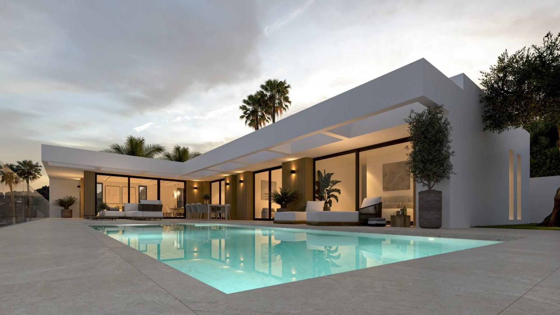 CBH1433V - Elegant Single-Level Villa Project with South Orientation and Peñón Views in Calpe